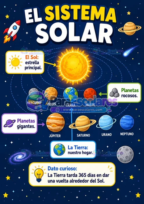 Poster educativo del sistema solar